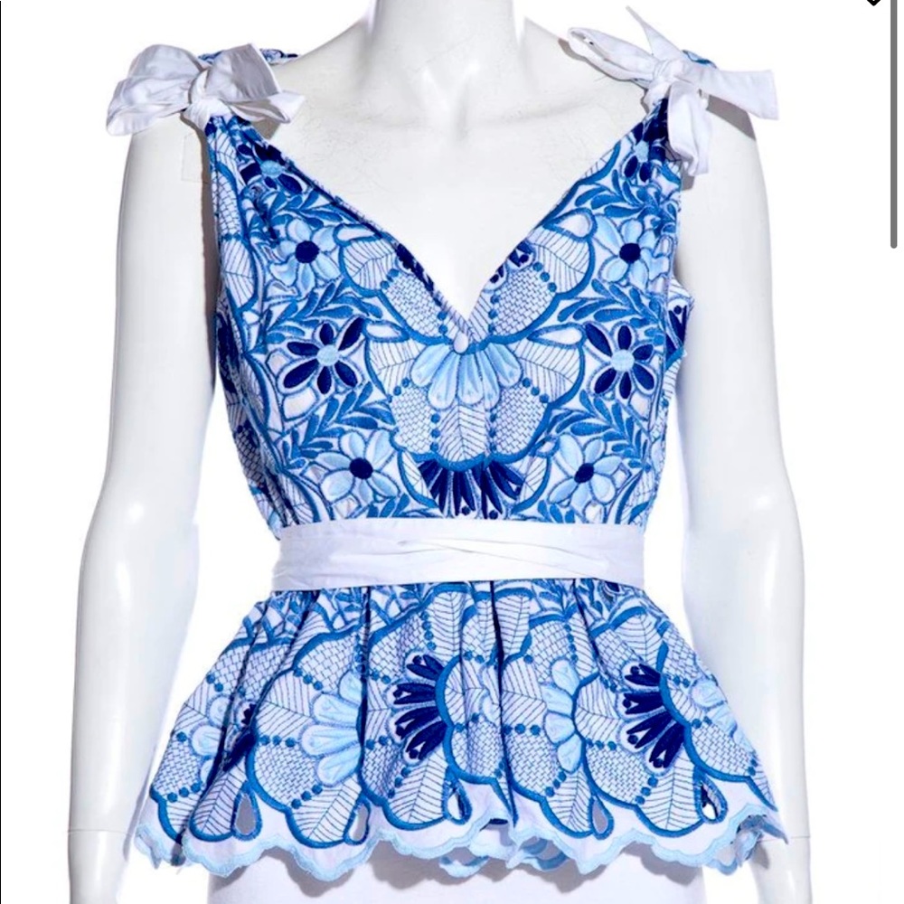 Alexis Blue and White Top